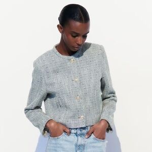 Zara Crop Jacket Blazer Sz XS